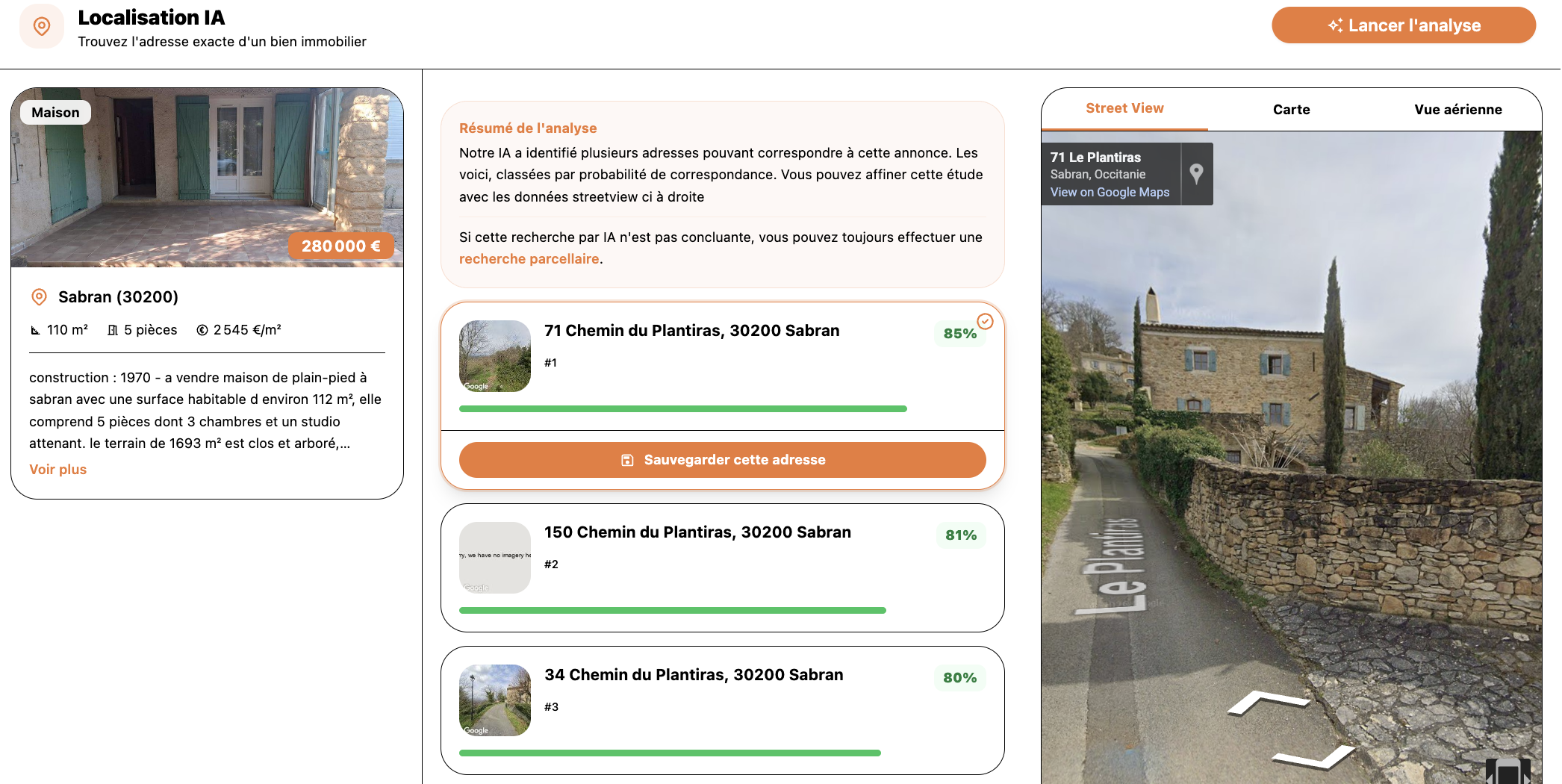 Recherche parcellaire sur le cadastre dans DirectMandat